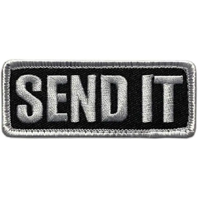 Send It Military Combat Sniper Patch [Hook Fastener-3.0 X 1.25 SP 5] White Black