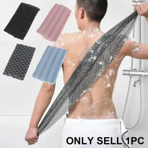 Back Scrubber, 1 Count Shower Taking Washcloth, Exfoliating Back Washcloth, Long Handle Back Rubbing Washcloth, Bath Nylon Towel Brush for Back, Body Back Scrubber, Bathroom Accessories, Personal, Exfoliating Bath Tool