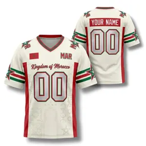 Algeria V Neck Short Sleeve Jersey, Custom Name Number Shirt