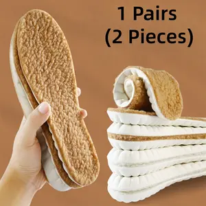 2 Pieces （1pairs） Unisex Warm Shearling Insoles - Soft Winter Shoe Inserts, All-Day Foot Warmth & Comfort