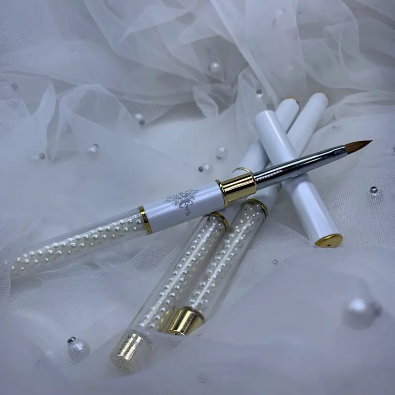 Professional 3D Acrylic Brush #4 Kolinsky 100% Natural Hair for Precise Control and Uniform Application Ideal for Manicurists