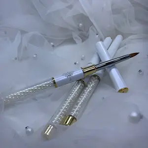 Professional 3D Acrylic Brush #4 Kolinsky 100% Natural Hair for Precise Control and Uniform Application Ideal for Manicurists