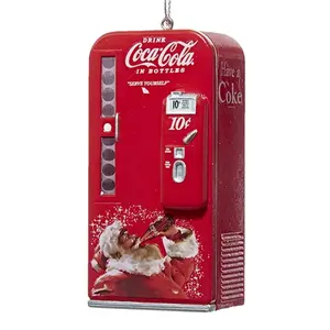 Kurt Adler Plastic Ornament for Christmas Tree, Coca-Cola Vintage Vending Machine