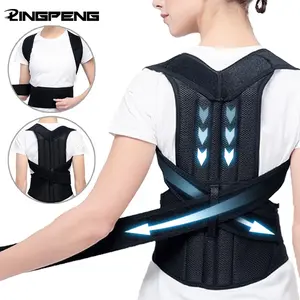Adjustable Back Brace with Adjustable Posture, Breathable Shoulder & Waist Straps, Suitable for Kids Adults, Essential for Home Exercise, Kint Fabric
