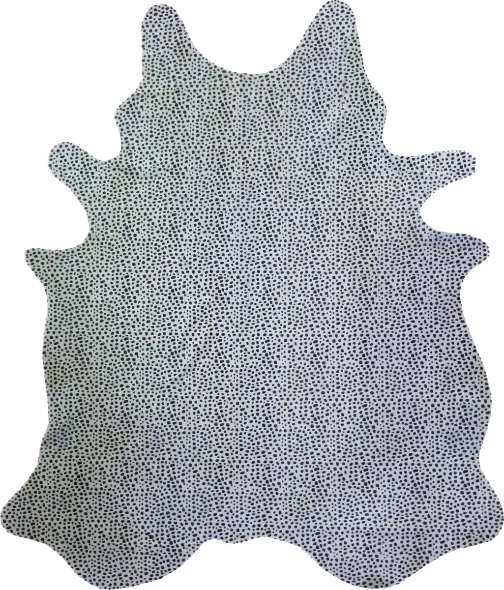 HomeRoots 334432 Black & White Stenciled Cheetah Animal Hair Area Rug, Brazilian Cowhide Carpet, Animal Hair Area Rugs