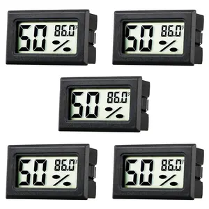 Mini Thermometer Hygrometer, Small Digital  Temperature Humidity Meters Gauge Indoor LCD Display Fahrenheit for Humidors, Greenhouse, Garden, Cellar, Fridge, Mason Jar (5)