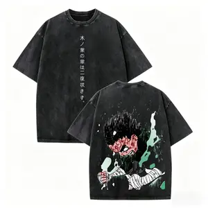 Rock Lee - Naruto Anime Double Printed Vintage Unisex Oversize Anime Manga Washed Cotton T-shirt, graphic tee,anime merch fan, outfits men,men gift
