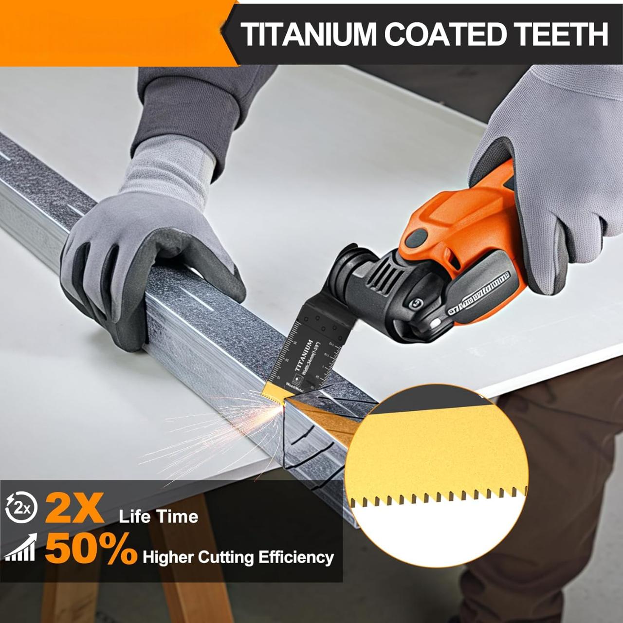 18 Pcs High Carbon Steel Universal Oscillating Saw Blades for Wood, Metal, Plastic & Nails Cutting - Fast Release High Carbon Steel Saw Blades Set