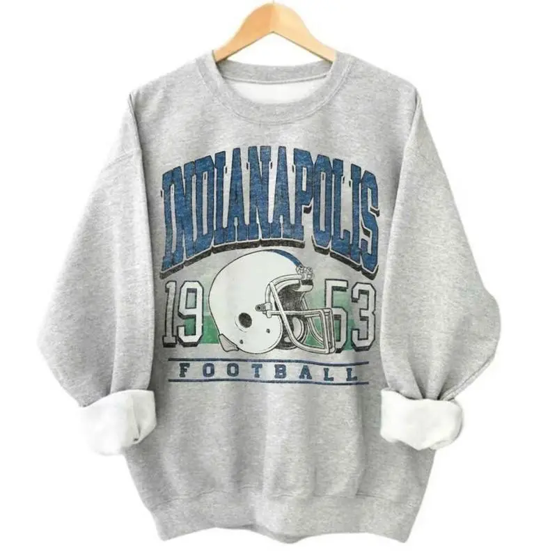 Vintage Indianapolis Football 1953 Sweatshirt, Retro Helmet Graphic Pullover, Game Day Crewneck, Fan Gift Idea