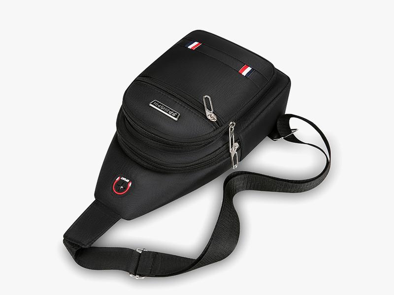 NYRAT Casual Small Multipurpose Crossbody Sling Backpack Waterproof Sling Gym Bag Travel Hiking Chest Bag Daypack for Men Hole Headphone