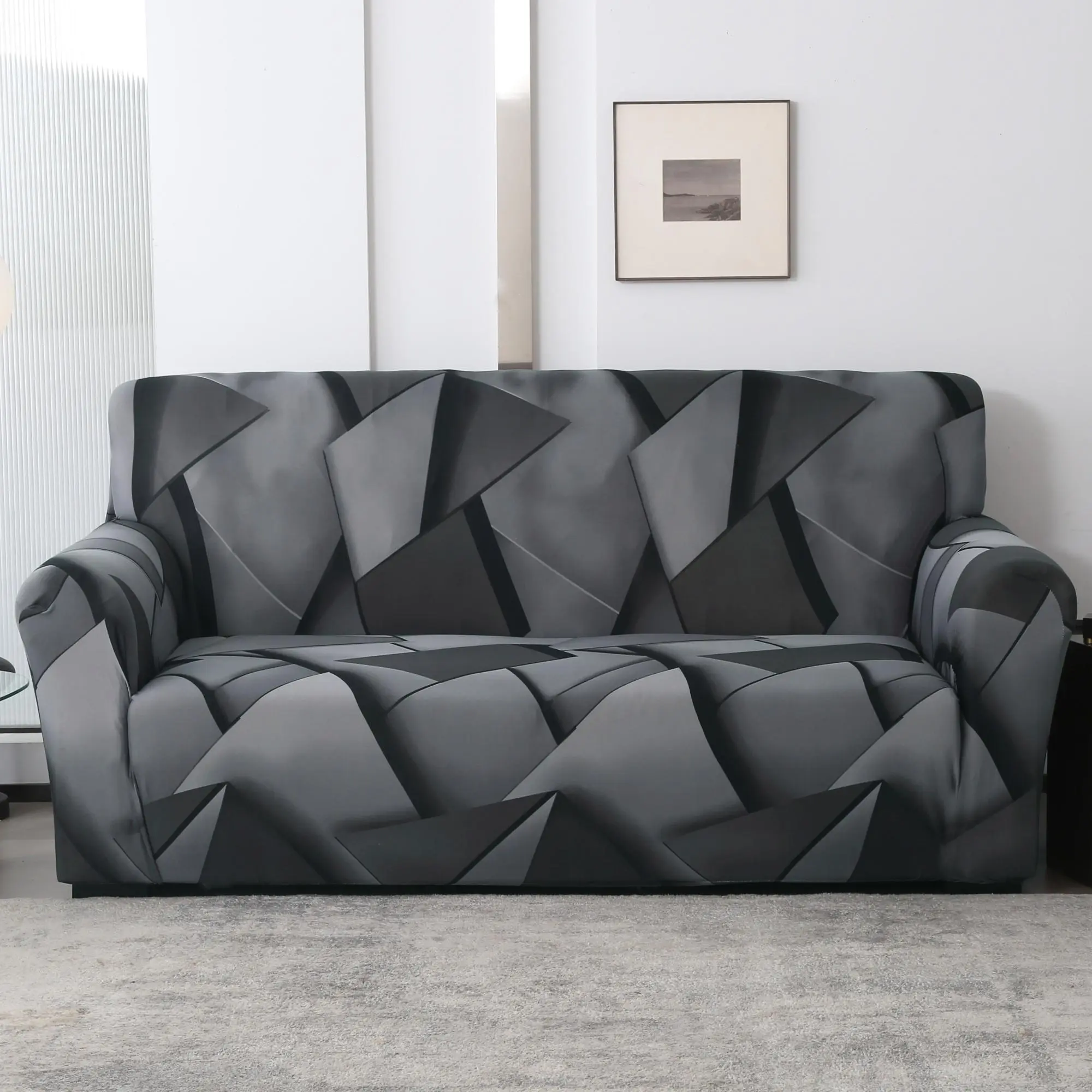 Modern Geometric 3D Washable Sofa Cover, Picasso Inspired, European Urban Chic Style, & Durable, Fits 1-4 Seaters, Ideal for Apartments, Sofa Slipcover, Couch Slipcover, Couch Covers