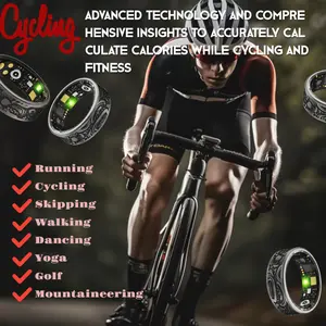 Pattern Engraved Smart Ring, All-Weather Non-Sense Monitoring of Steps, Distance, Calories, IP68 Waterproof, Can Be Connected to App to Analyze Exercise Data, Control Photography, Multiple Sports Modes, Running, Cycling, Skipping, Walking, Golf