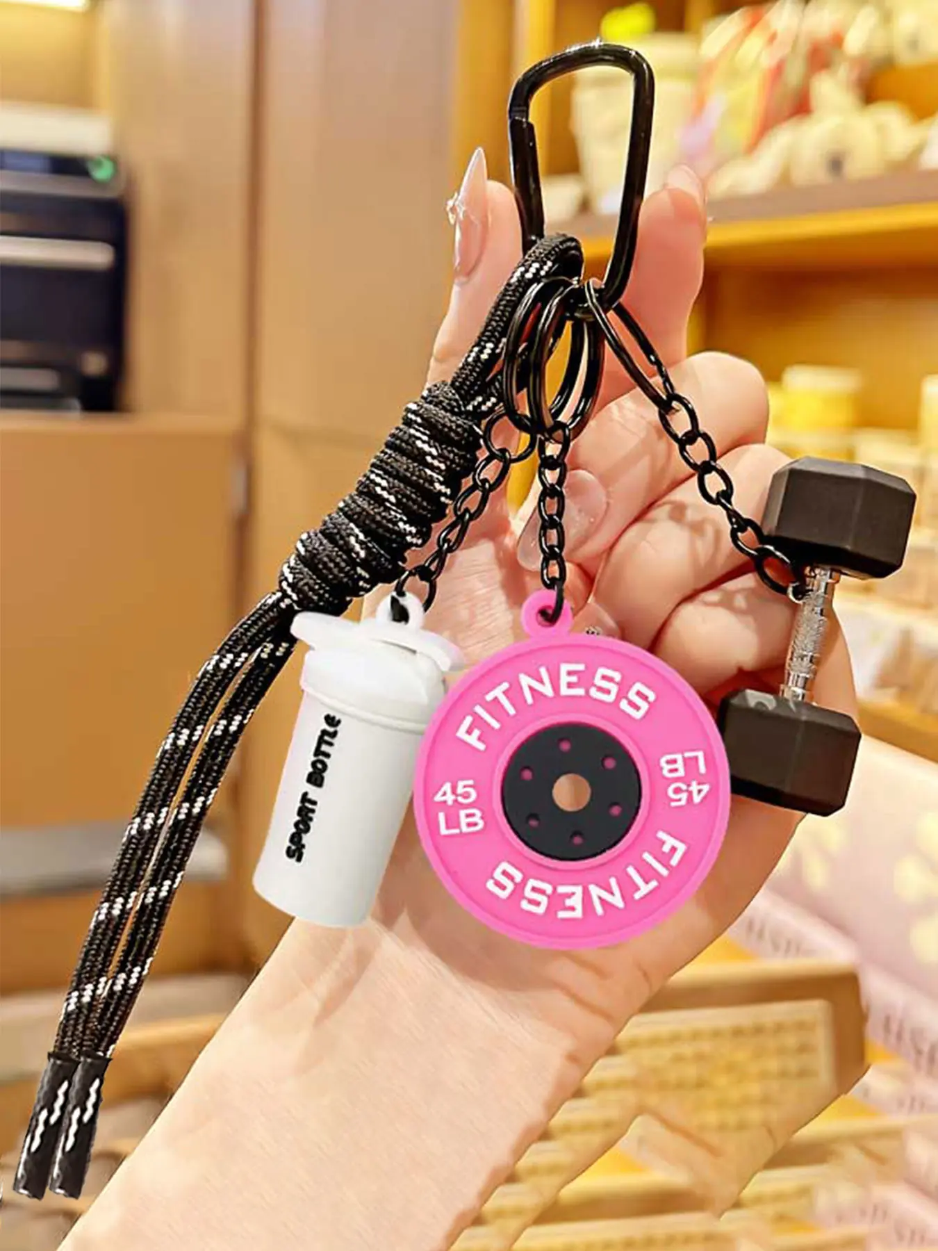 D buckle — black rose pink