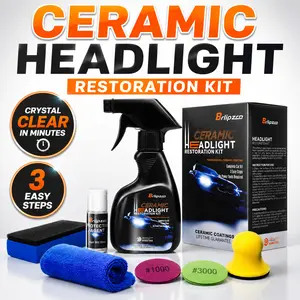Ceramic Headlight Restoration Kit – 3 Easy Steps, No Tools Needed, Professional Ceramic Coating with Lifetime Guarantee, Removes Oxidation & Yellowing for Crystal Clear Vision