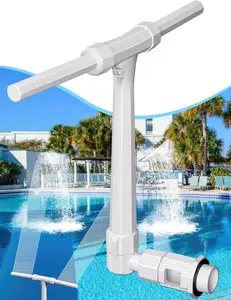 Pool Fountain Above Swimming Pools, Adjustable Water Dual Spray Sprinkler Pool Fountain for Inground Pools, Fun Pool Waterfall Sprayer for Backyard Outdoor, White