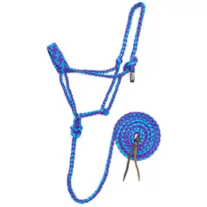 Jeffers Braided Mule Tape Halter with 10' Lead for Horses Jeffers Braided Mule Tape Halter with 10' Lead for Horses