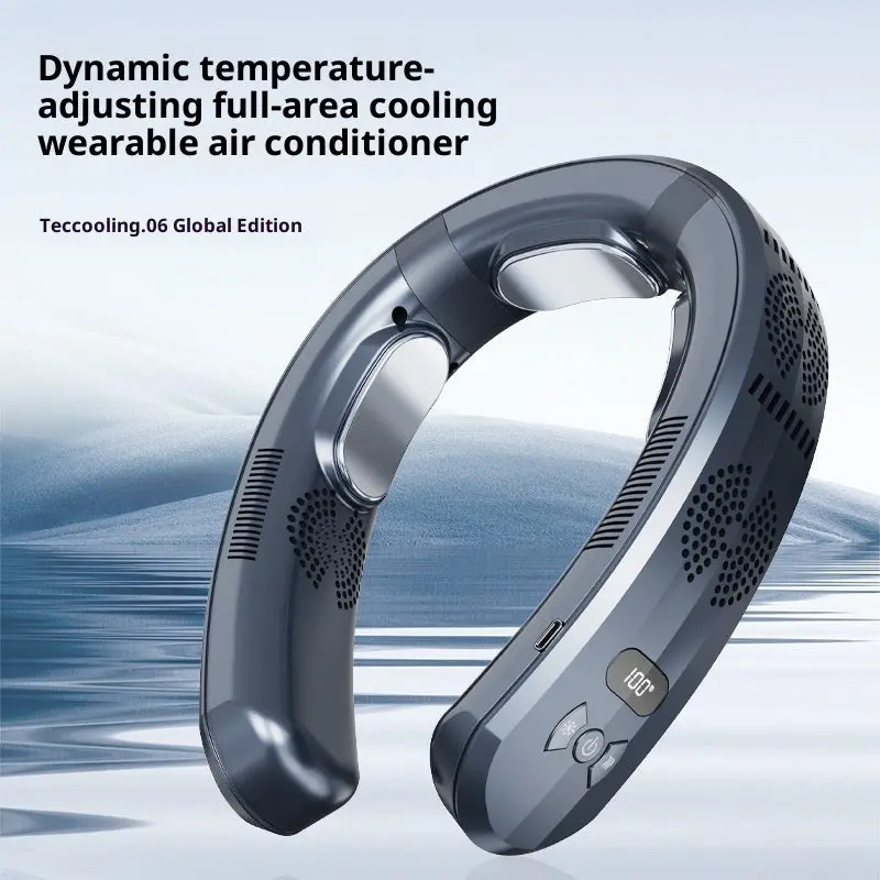 TC06 Neck Hanging Semiconductor Cooling Fan U-Shaped Portable Bladeless Warm Air Neck Fan