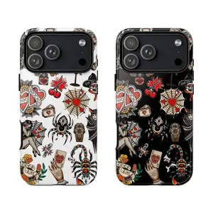 Vintage Tattoo Flash Case,For iPhone 17 Pro Max 16 15 14 13 12 11 for Samsung S21 S22 S23 S24 S25 Phone Case|Gift for him and her