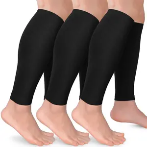 3 Pairs Calf Compression Sleeves 15-20mmHg for Women Men Leg Support Running Shin Splints Relief Knee Saver Wellknee Plaster Black Healthcare Tool Patellaband Brace