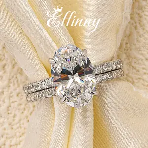 Effinny 3.5ct Classic Oval Cut Wedding Ring Set in S925 Sterling Silver, 5A Grade Cubic Zirconia Women's Promise Ring, Anniversary Ring Outdoorfun