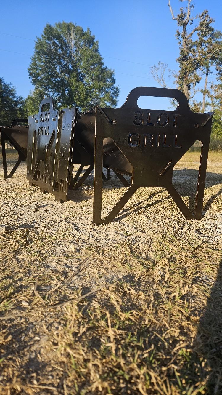 Slot Grill Collapsible BBQ Grill Portable Heavy-Duty Griller for Tailgating Camping & Picnic Outdoor Cooking Backyard Parties Picnicware