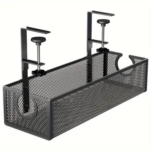 No-Drill Wire Organizer Under-Desk Cable Tray