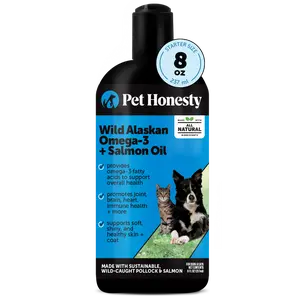Pet Honesty Wild Alaskan Omega-3 Salmon Oil Supplement for Dogs & Cats, 8oz