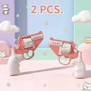 2PCS Toy Guns For Kids Fidget Gun Toy Revolver Stress Shot Toys Non-Firing Toy Pistol Age 5+