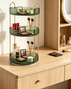 Light Luxury 360° Rotating Detachable Cosmetic Organizer Rack Boxes - Space-Saving Home Storage for Beauty Products