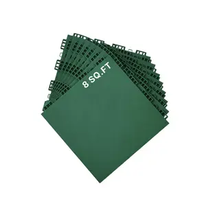 VEVOR Dryland Tiles for Hockey Floor Mat, 12 x 12 in 8 Pcs Interlocking Versatile Training Surface, Dance Floor Tiles, Hockey Training Equipment Board for Shooting (Green, 8 sq.ft/Box