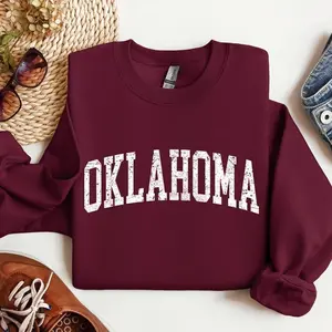 [Sale off up to 50%] Oklahoma, Football, Sports, Game Day, Big Game, Touchdown, Tailgate Party, University, College, State Sweatshirt, Crew Neck, Team, streetwear graphic tee