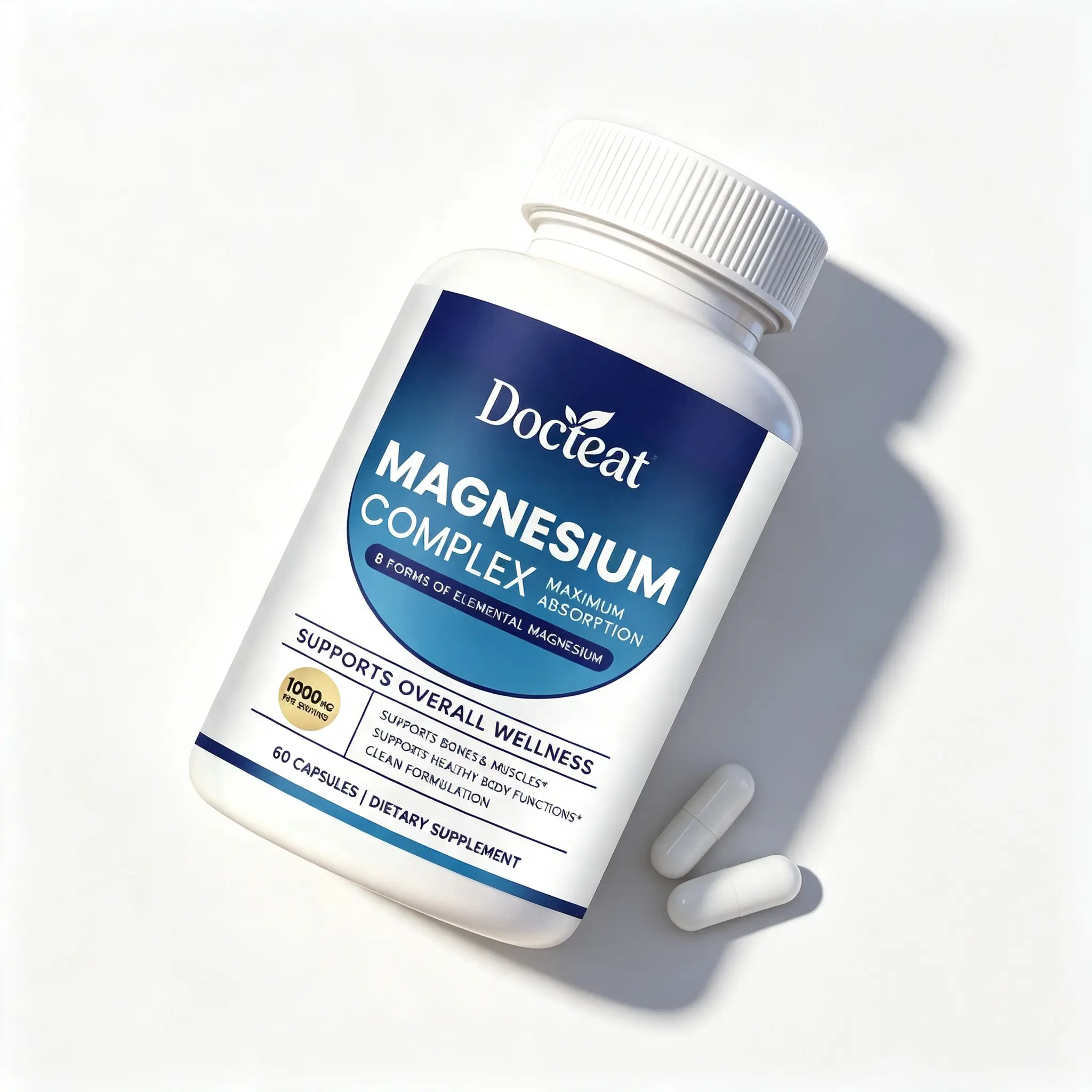 Complex magnesium mineral dietary supplement, 90 capsules, easily absorbed