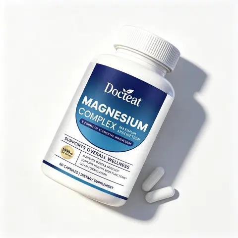 Complex Magnesium Mineral Dietary Nutrition Supplement - 90 Capsules, High Absorbable, Easily Absorbed, Prop 65 Safe, Metabolic Support, Nutrient Intake Boost, Vitamins, Minerals & Wellness Supplements