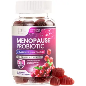 Menopause Supplements for Women Gummies with Black Cohosh, Cranberry 3 Billion CFU Probiotics - Complete Menopause Balance Relief for Hot Flashes, Night Sweats, PH, Vaginal Health Support - 60 Gummies Healthcare Dietary