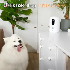 Smart Pet Treat Dispenser with HD Camera & Night Vision Auto Snacks for Cats & Dogs Automatic Dispensing Freshness Guaranteed Stylish Design