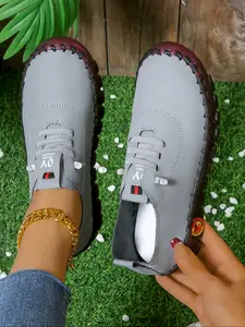 Fashionable Large Size 36-45 Casual Retro Slip-On Shoes, Comfortable Soft PU Leather, Non-Slip Rubber Sole, Unisex Commuter Sneakers Walking Shoes