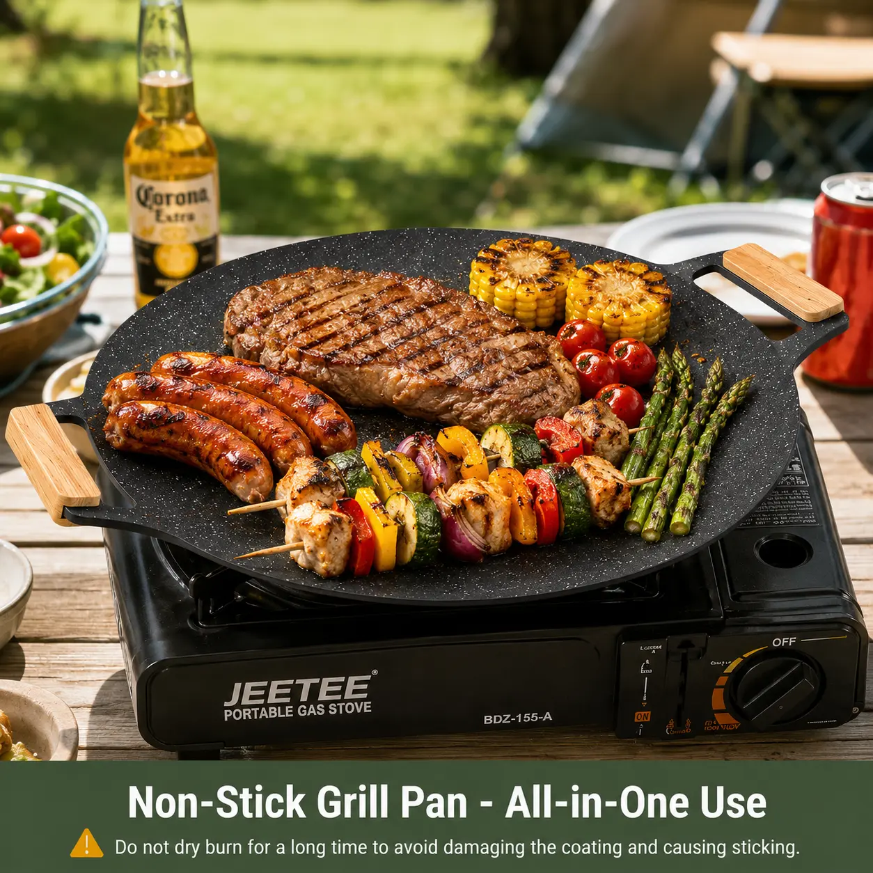 Grill Pan Non Stick Pan Barbecue Plate BBQ Portable Grill,Camping Korea Griddle Grill Pan Outdoor Camping BBQ Stove Roasting Grill Plate Kitchenware Nonstick Cookware