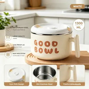 Viral TikTok Ramen Bowl! Large Capacity Microwave-Safe Instant Noodle Bowl with Lid & Handle, Leakproof, BPA-Free, Perfect for College Dorms, Office Lunches & Late-Night Meals, Must-Have for Every Noodle Lover
