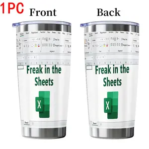 1pc 20oz Stainless Steel Insulated Cup, Funny Excel Theme, Office Gift for Colleagues, Portable Travel Mug for Accountants and Workers