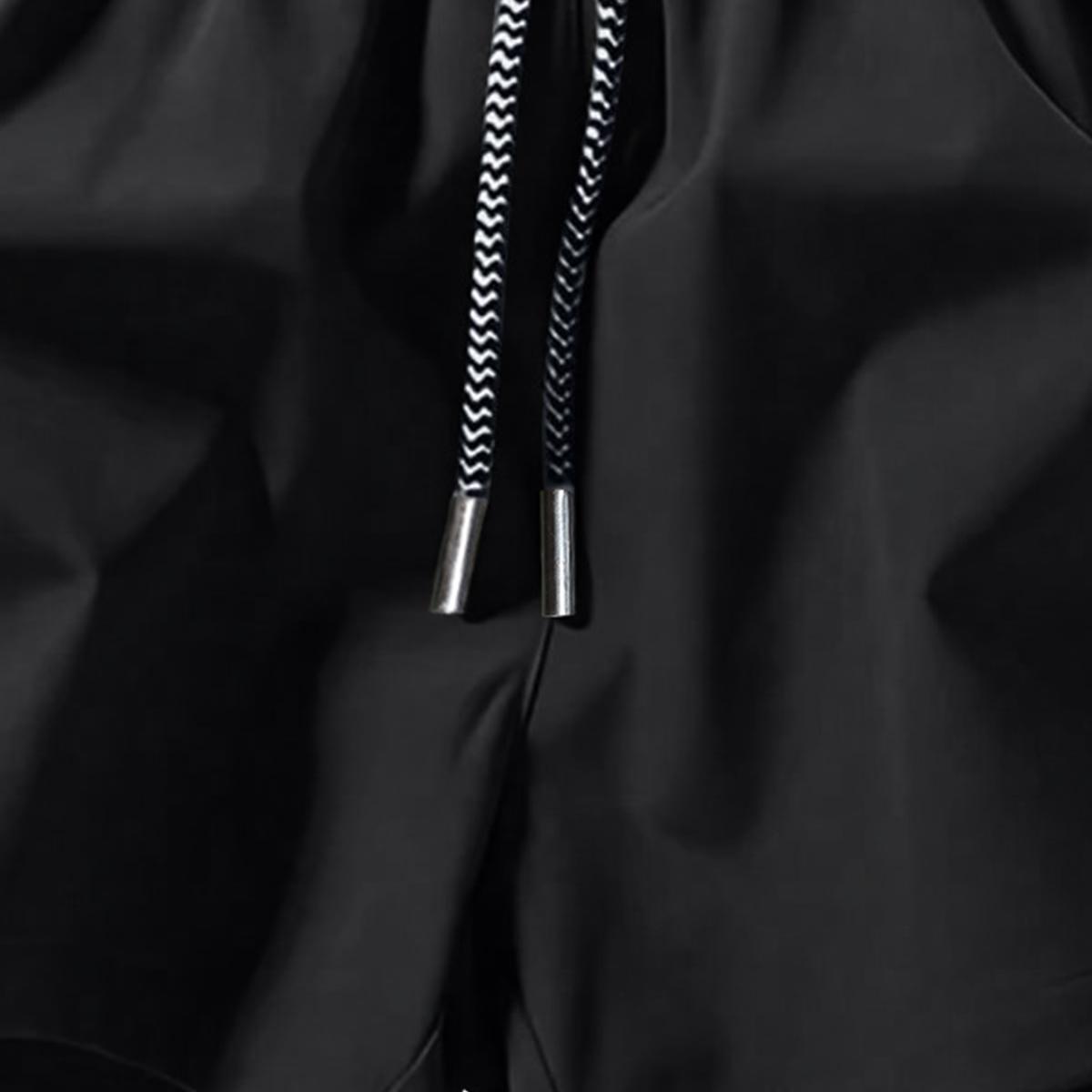 Men's Solid Color Casual Shorts Five-Piece Set, With Zipper Pockets, Summer Fashion Drawstring Sports Shorts, Suitable For Gym And Outdoor Wear