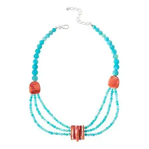 Mine Finds by Jay King Peruvian Amazonite and Spiny Oyster Shell 18-1/4" Necklace