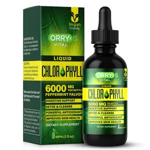 Orry's Vital Liquid Chlorophyll Drops 6000mg – Chlorophyll Liquid Drops with Natural Mint Flavor for Detox, Digestion, Energy, Skin, Body Odor – 120 Servings – Vegan, Non-GMO, Glass Bottle