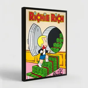 Alec Monopolys Richie Opening Safe with Bills Poster Decorative Painting Canvas Wall Art Living Room Posters Bedroom Painting
