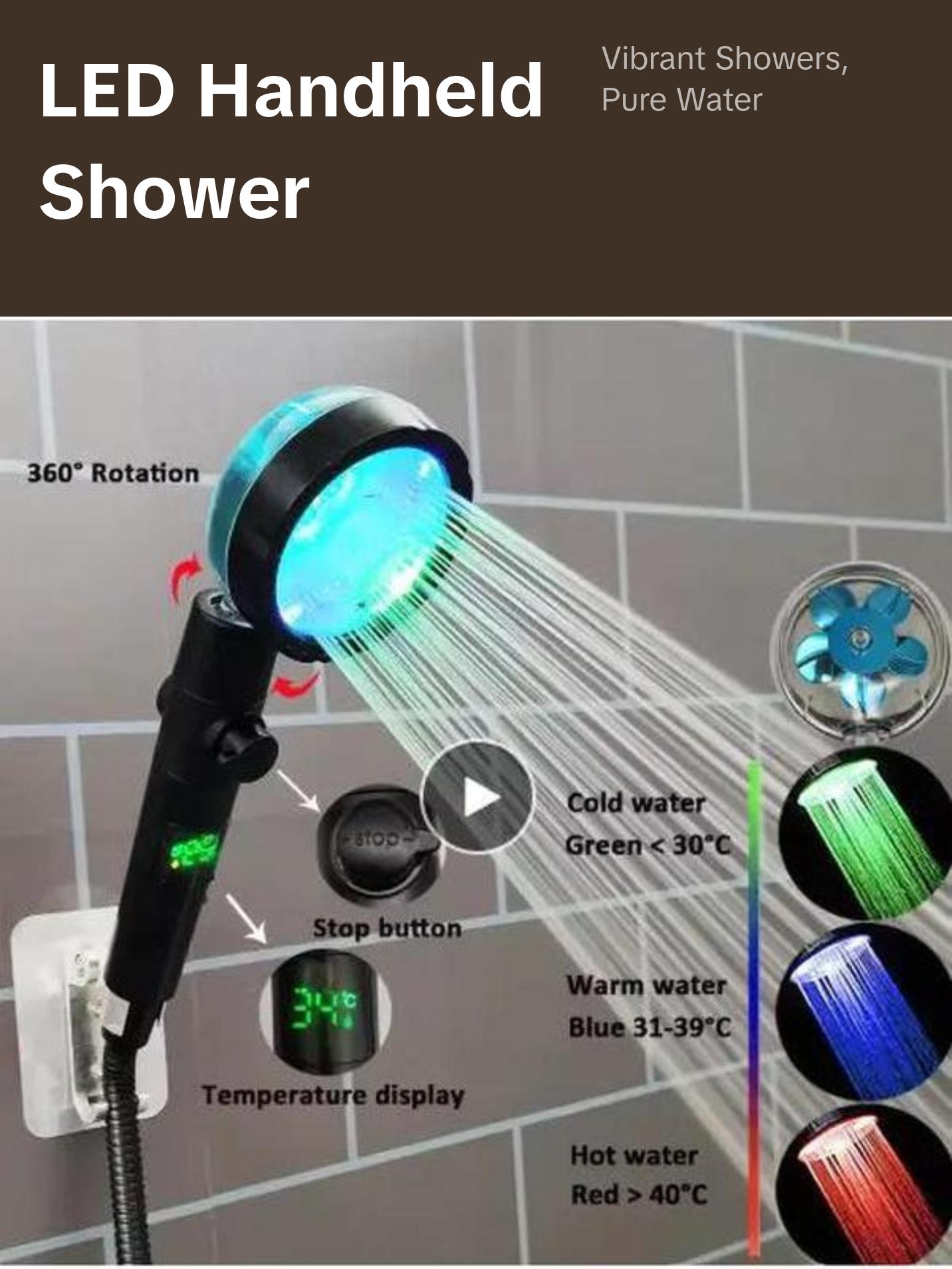 LED Light-Emitting Handheld Shower Head