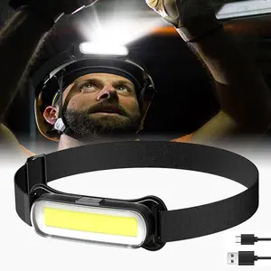 1pc Mini Floodlight COB Headlamp, 3 Modes Portable Headlamp,  Rechargeable USB Light for Fishing, Camping, Night Running, Maintenance, Mountaineering, Hiking