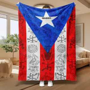 Puerto Rican Culture Blanket, Soft Flannel Throw, Warm and Durable, Unique Gift for Cultural Enthusiasts, Home Decor Accessory