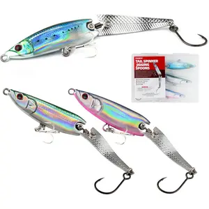 Tail Spinner Jigging Spoons – 3PCS Hard Baits, 3 Unique Styles – Sinking Vibration Bait for Bass, Pike, Trout – Freshwater & Saltwater Fishing Lure Set