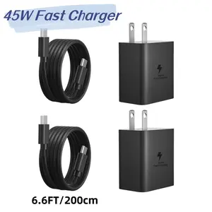 SANPRIO 2Pack 45W Super Fast Charger Type C 6.6ft USB C Wall Charging Cable Cord for Samsung Galaxy S24 Ultra S24 Plus S23 Ultra S22 Ultra S21 Note 20 Smartphone Cellphone