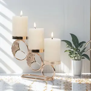 Elegant Ginkgo Leaf Candle Holders Set of Three, Unique Home Decor Gift Idea for Any Occasion, Perfect for Parties & Events, Halloween