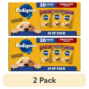 Pedigree Choice Cuts In Gravy Variety Pack Wet Dog Food, 3.5 Oz Pouches, 30-Count